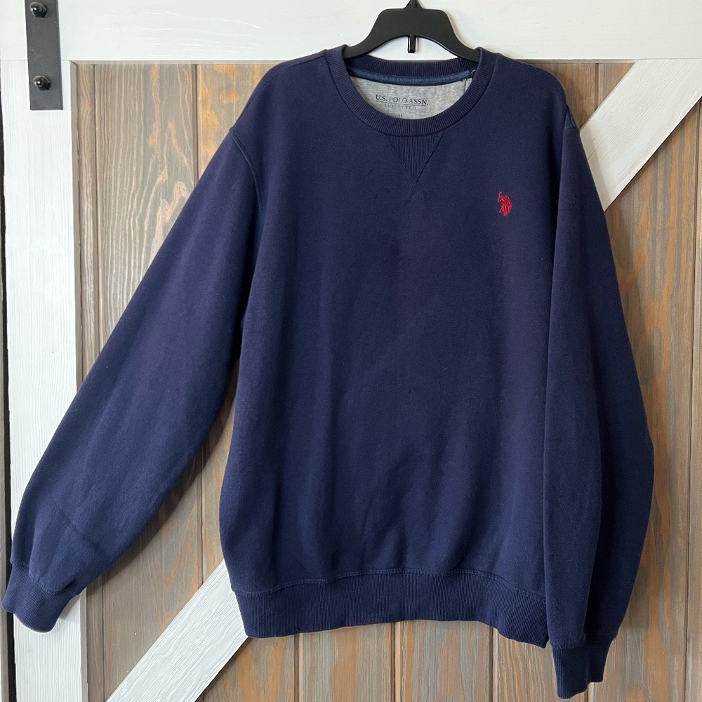 Mens Navy polo Crewneck Sweater